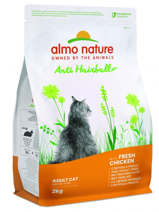 ALMO NATURE - Cat Dry Food FUNCTIONAL ANTI-HAIRBALL CHICKEN & RICE 2KG