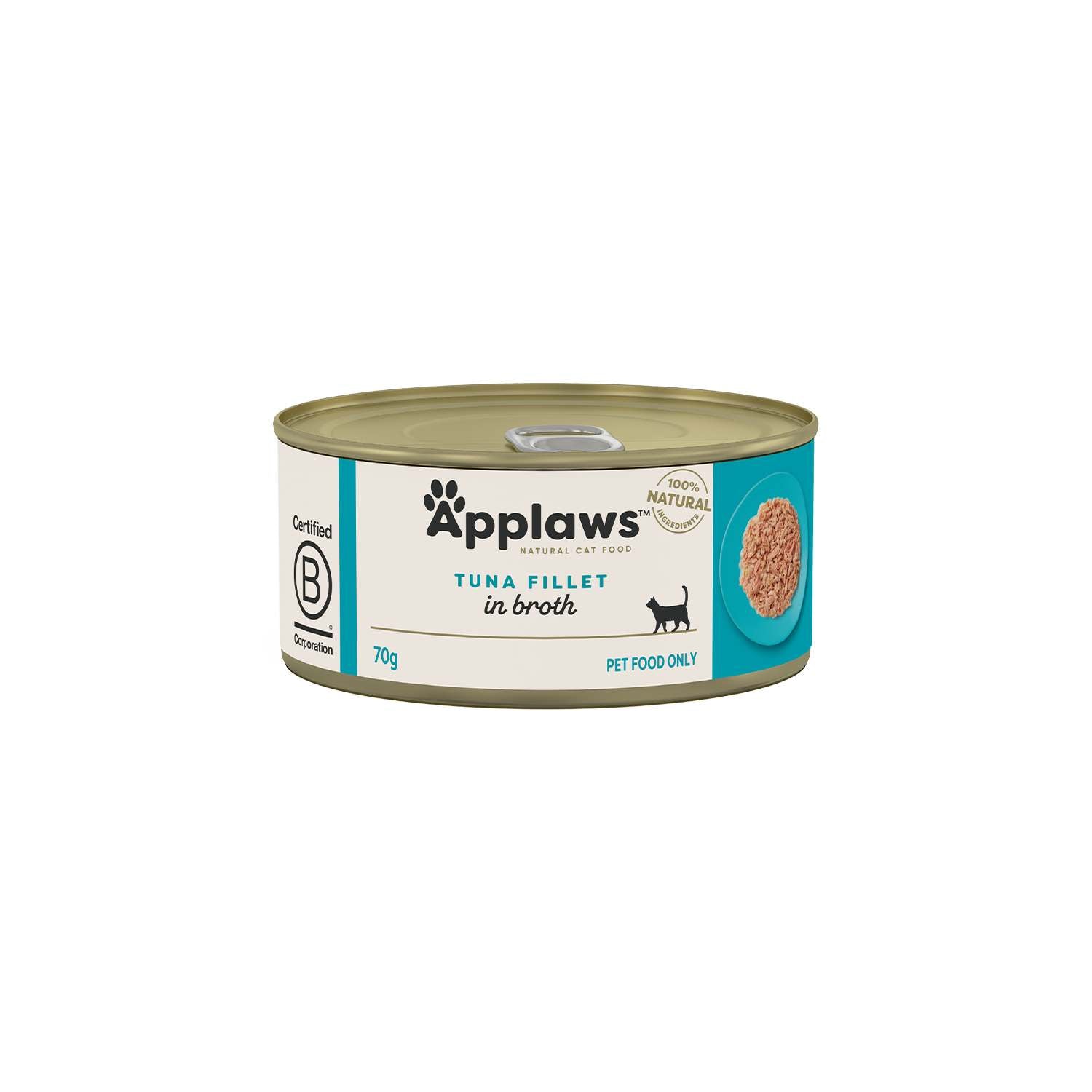 Applaws Cat Wet Food Adult Broth Tins Tuna Fillet 70g-24