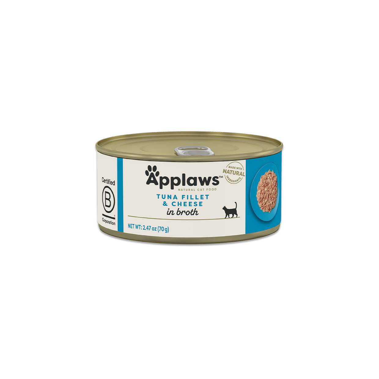 Applaws Cat Wet Food Adult Broth Tins Tuna Fillet and Cheese 70g-24