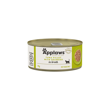 Applaws Cat Wet Food Adult Broth Tins Tuna Fillet and Seaweed 70g-24