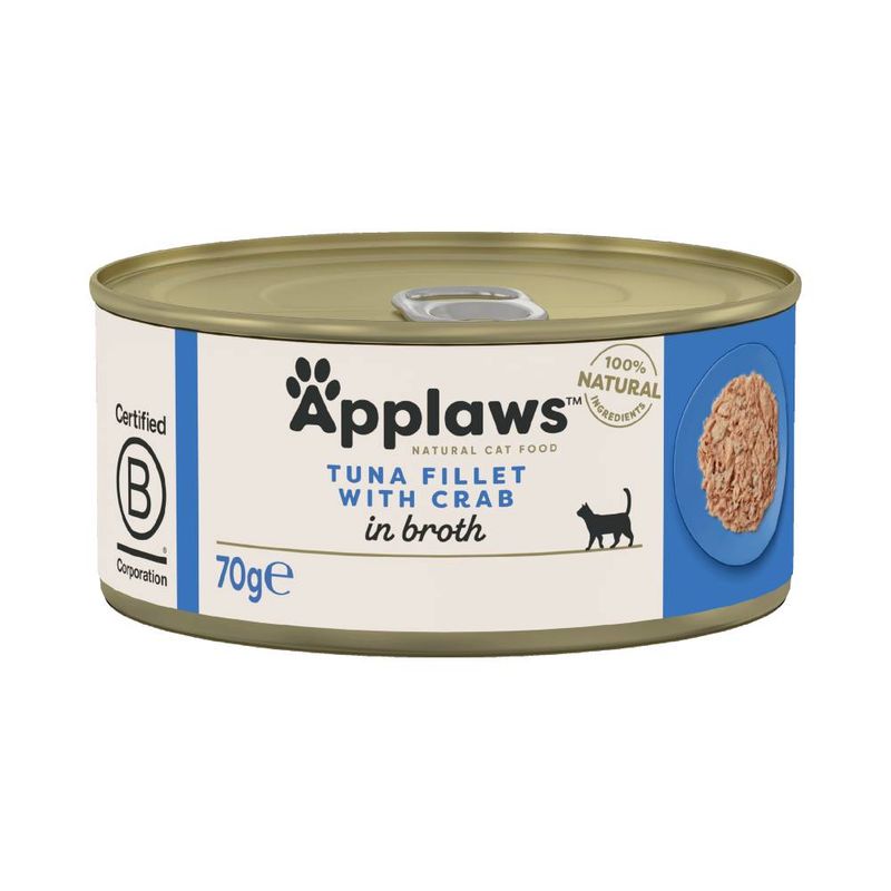 Applaws Cat Wet Food Adult Broth Tins Tuna and Crab 70g-24