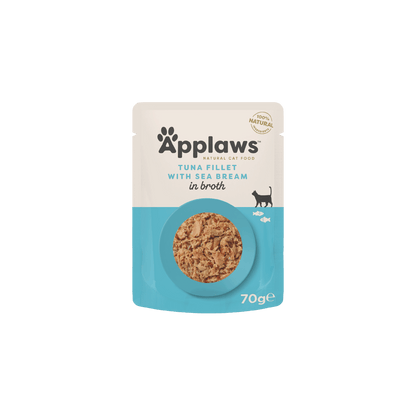 Applaws Cat Wet Food Broth Pouch Tuna Fillet with Seabream 70g-12