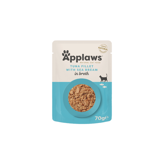 Applaws Cat Wet Food Broth Pouch Tuna Fillet with Seabream 70g-12