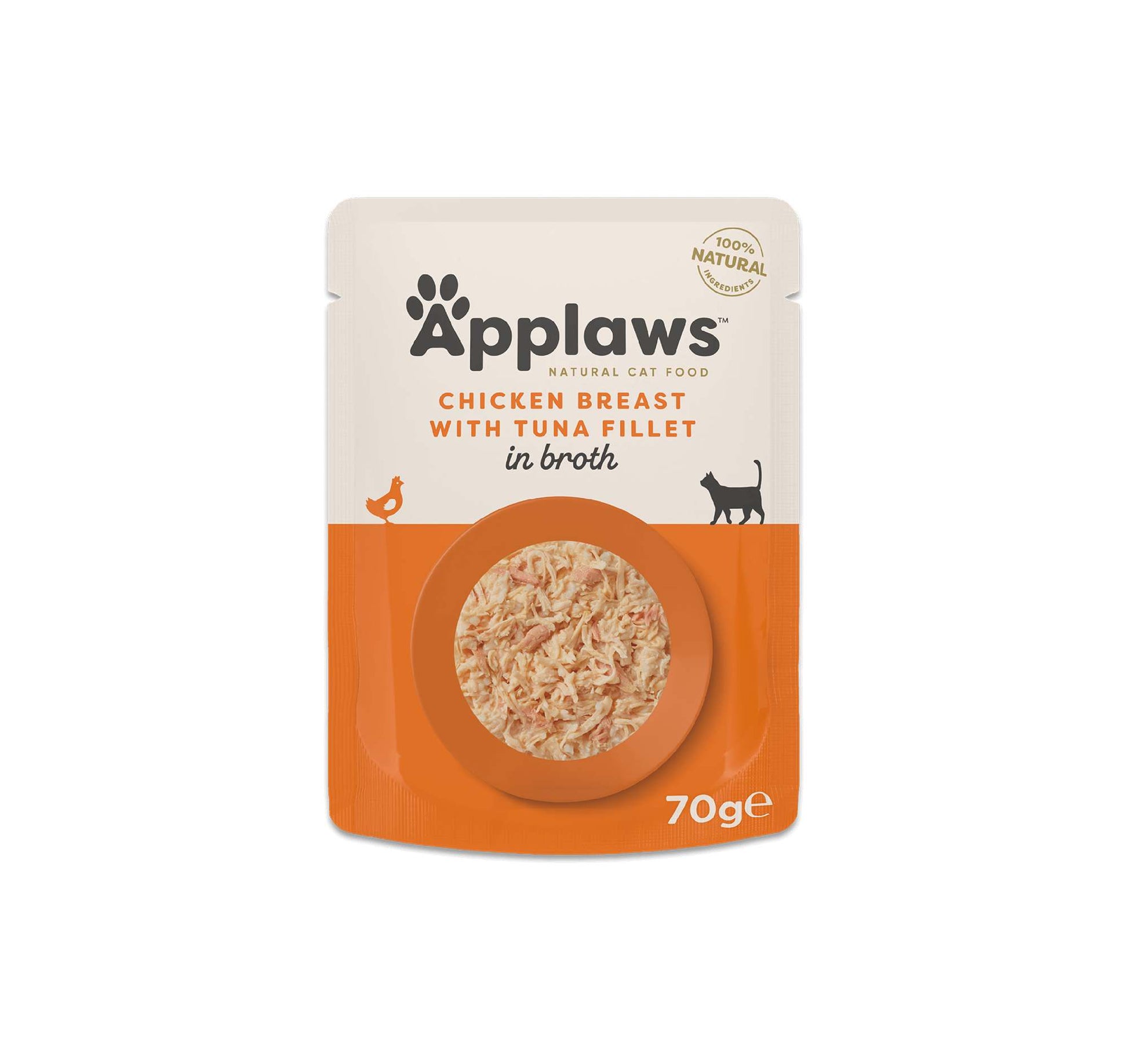 Applaws Cat Wet Food Broth Pouch Chicken, Duck,Apple-Broth 70g-12