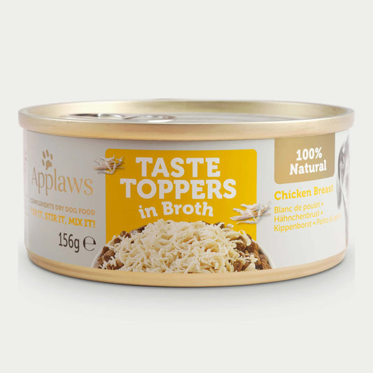 Applaws Dog Food Wet Taste Toppers Tins Chicken Breast in Broth 156g