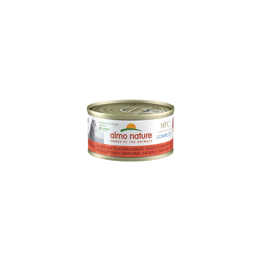 ALMO NATURE - Cat Wet Food COMPLETE SALMON, TUNA & CARROT 70GR