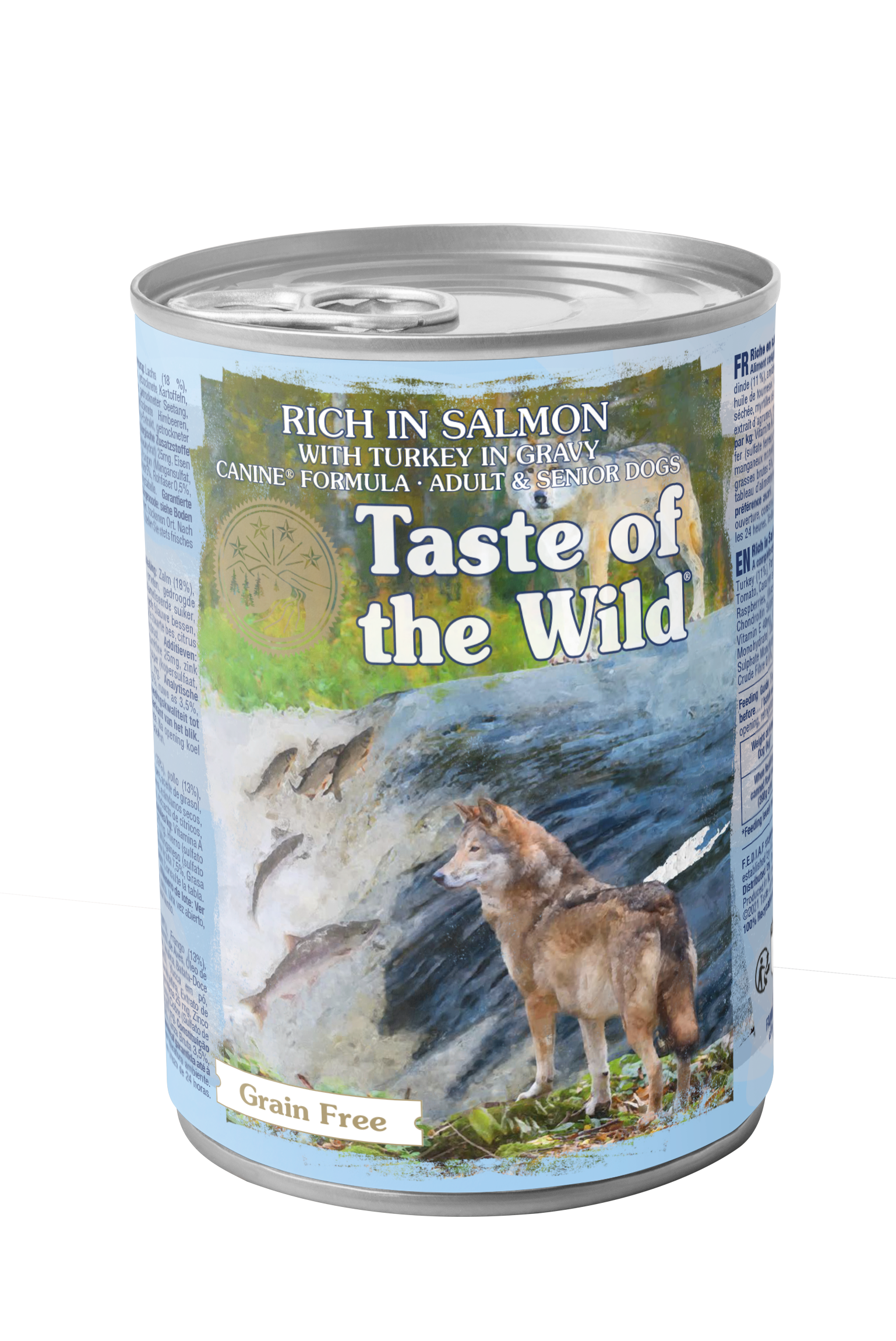 PROPET Taste of The Wild Super Premium Complete Food for Dogs Wet Food - Grain Free - All Breeds/All Life Stages Adult/Senior Salmon & Turkey
in Gravy Cans 390gr
(Box of 12)