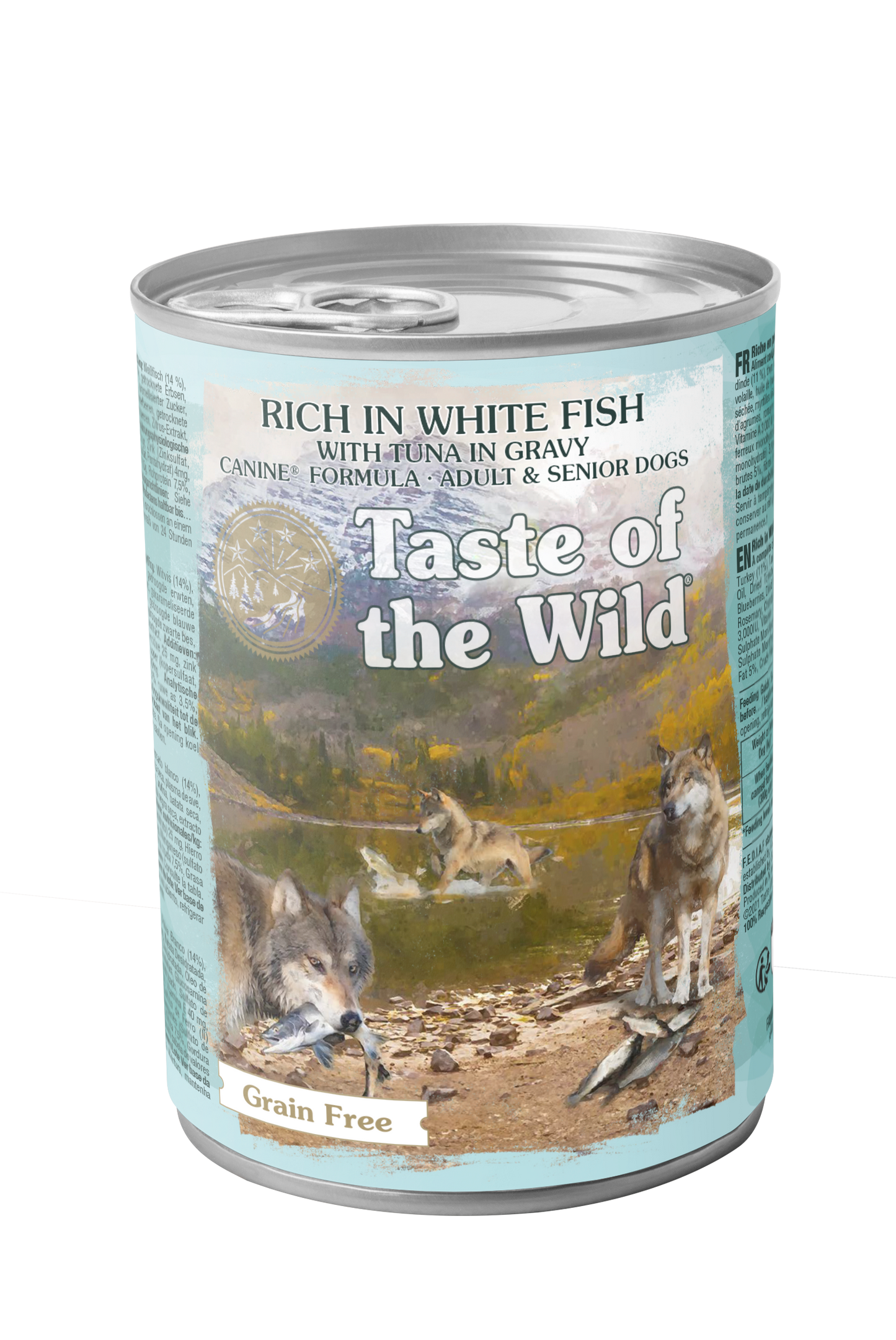 PROPET Taste of The Wild Super Premium Complete Food for Dogs Wet Food - Grain Free - All Breeds/All Life Stages Adult/Senior White Fish & Tuna
in Gravy Cans 390gr
(Box of 12)