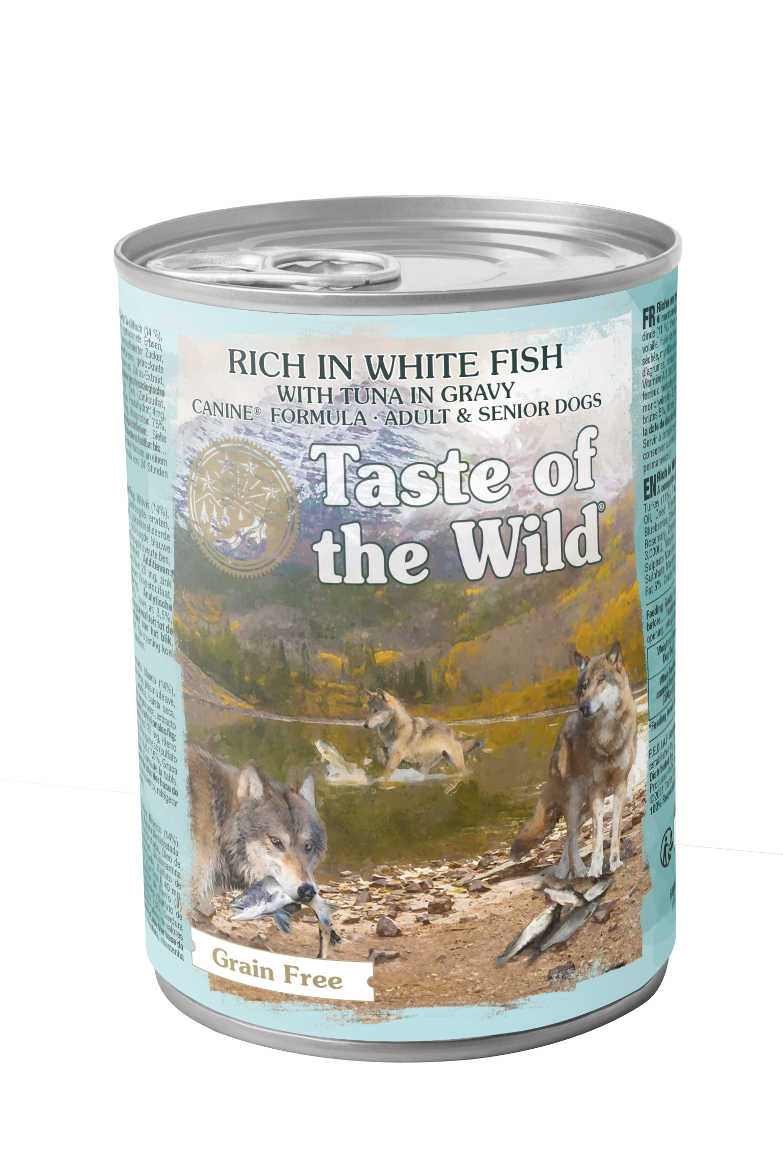PROPET Taste of The Wild Super Premium Complete Food for Dogs Wet Food - Grain Free - All Breeds/All Life Stages Adult/Senior White Fish & Tuna
in Gravy Cans 390gr
(Box of 12)