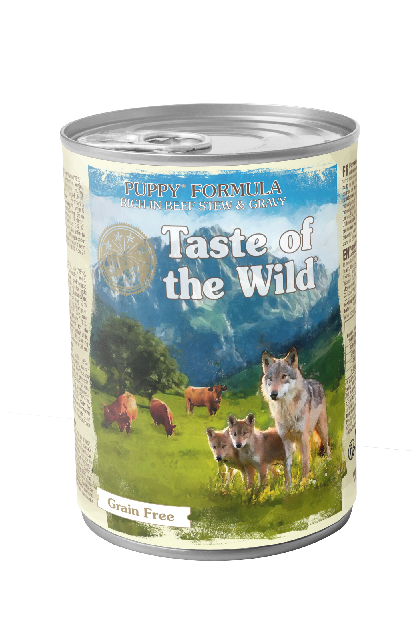 PROPET Taste of The Wild Super Premium Complete Food for Dogs Wet Food - Grain Free - All Breeds/All Life Stages Puppy Beef Stew
in Gravy Cans 390gr
(Box of 12)