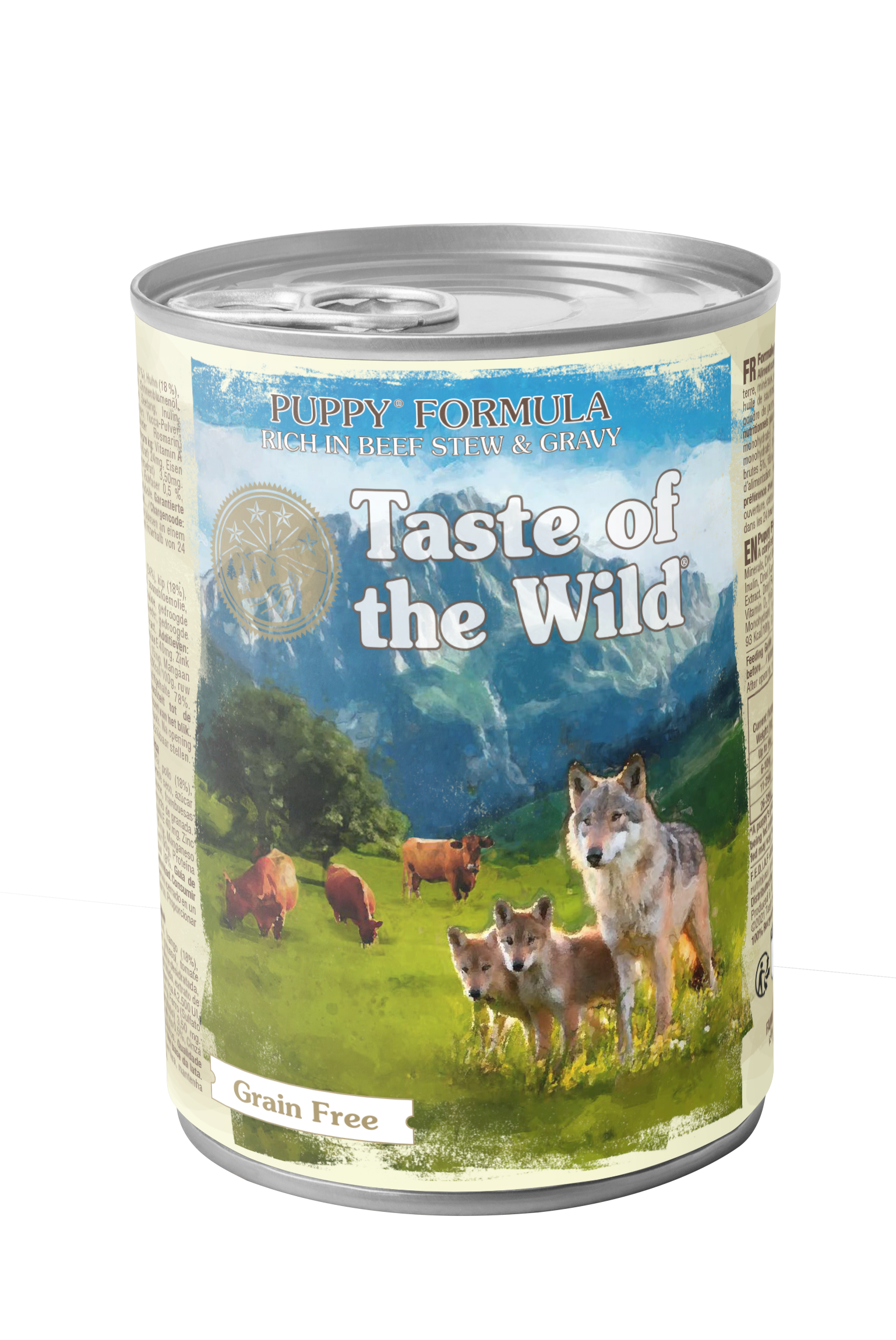 PROPET Taste of The Wild Super Premium Complete Food for Dogs Wet Food - Grain Free - All Breeds/All Life Stages Puppy Beef Stew
in Gravy Cans 390gr
(Box of 12)