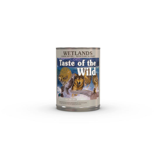 PROPET Taste of The Wild Super Premium Complete Food for Dogs Wet Food - Grain Free - All Breeds/All Life Stages Wetland Duck
in Gravy Cans 390gr
(Box of 12)