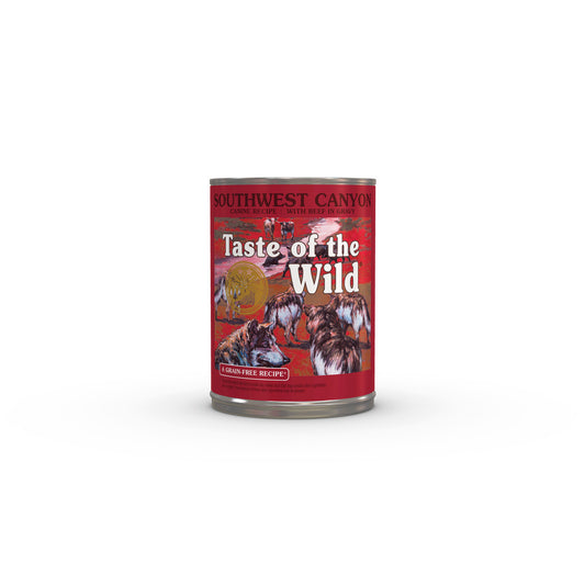 PROPET Taste of The Wild Super Premium Complete Food for Dogs Wet Food - Grain Free - All Breeds/All Life Stages Southwest Canyon Beef
in Gravy Cans 390gr
(Box of 12)