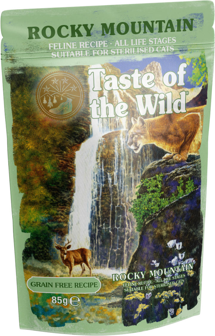 PROPET Taste of The Wild Super Premium Complete Food for Cats Wet Food - Grain Free All Life Stages
Rocky Mountain (R/C) Chicken & Salmon Chunk Pouch 85gr
(Box of 12)