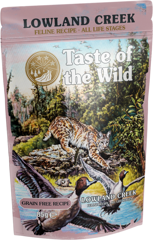 PROPET Taste of The Wild Super Premium Complete Food for Cats Wet Food - Grain Free All Life Stages
Lowland Creek (L/C) Turkey & Chicken Chunk Pouch 85gr
(Box of 12)