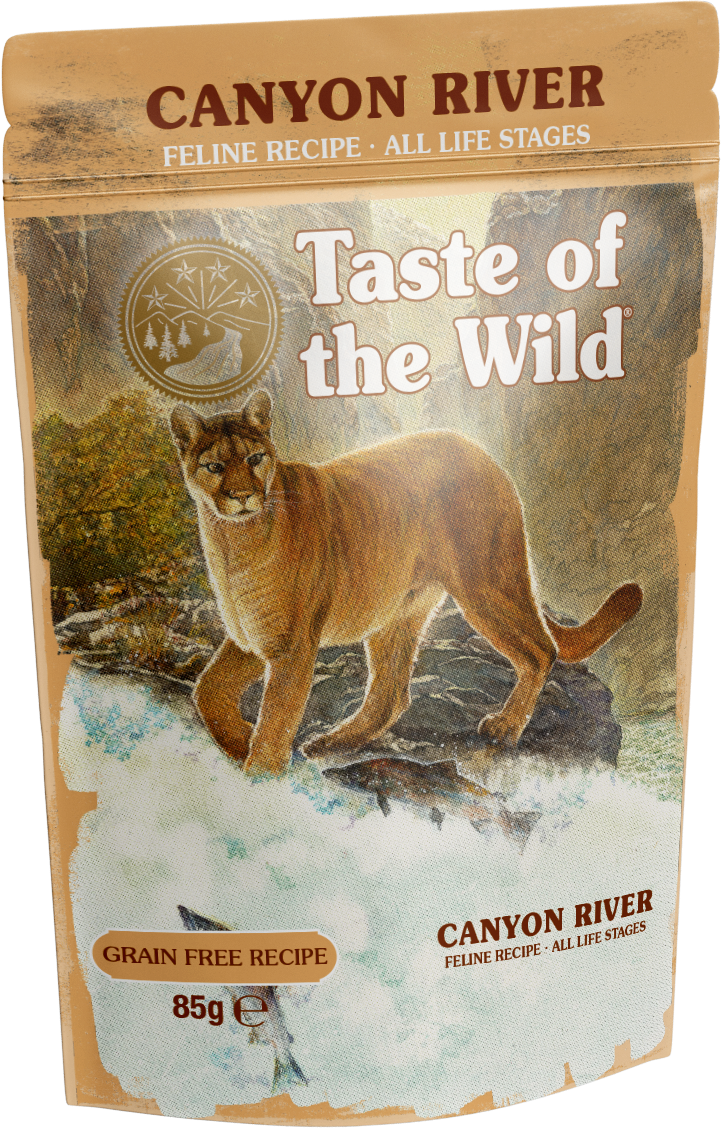 PROPET Taste of The Wild Super Premium Complete Food for Cats Wet Food - Grain Free All Life Stages
Canyon River (C/R) Trout, Chicken & Turkey Chunk Pouch 85gr
(Box of 12)