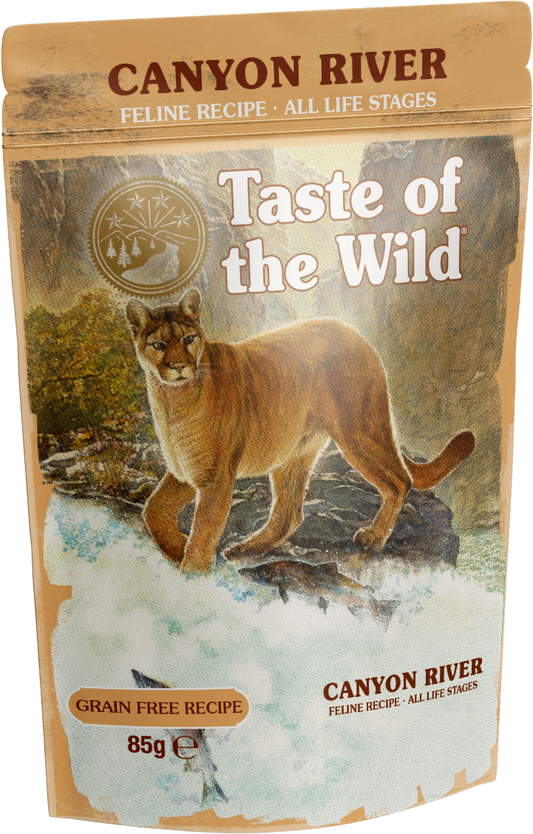 PROPET Taste of The Wild Super Premium Complete Food for Cats Wet Food - Grain Free All Life Stages
Canyon River (C/R) Trout, Chicken & Turkey Chunk Pouch 85gr
(Box of 12)