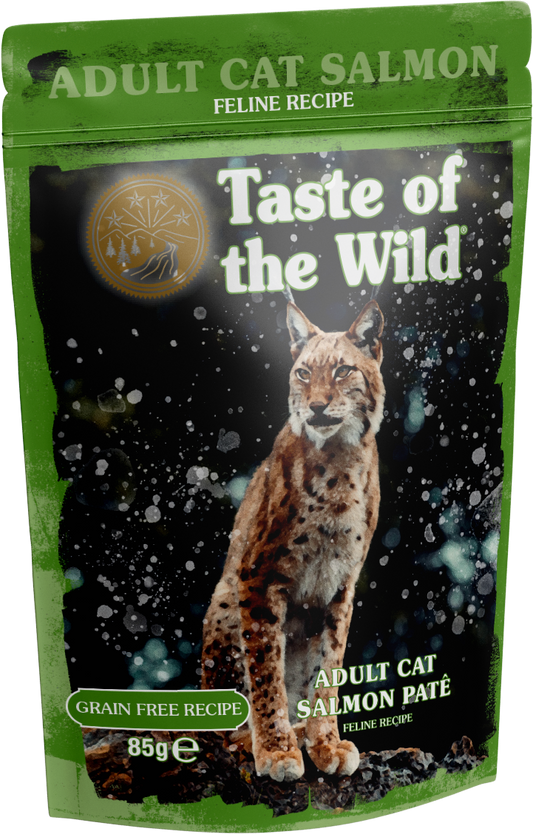 PROPET Taste of The Wild Super Premium Complete Food for Cats Wet Food - Grain Free Adult Salmon Pâté Pouch 85gr
(Box of 12)