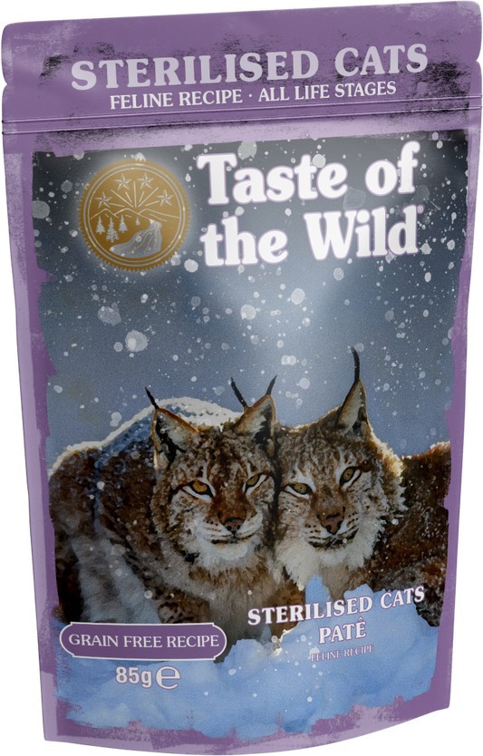 PROPET Taste of The Wild Super Premium Complete Food for Cats Wet Food - Grain Free All Life Stages
(Sterilised) Chicken Pâté Pouch 85gr
(Box of 12)