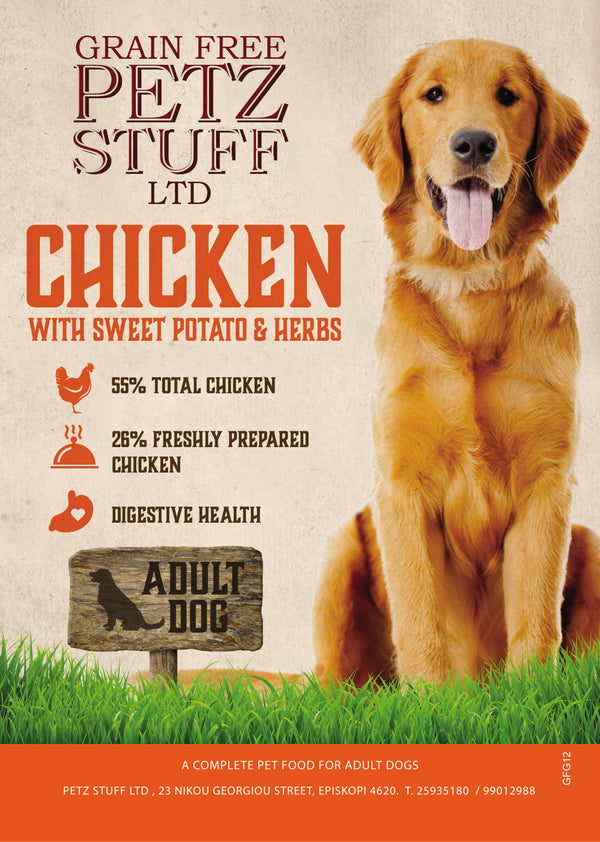 PETZ STUFF 12kg GF Chicken With Sweet Potato and Herbs GAFoil/NL