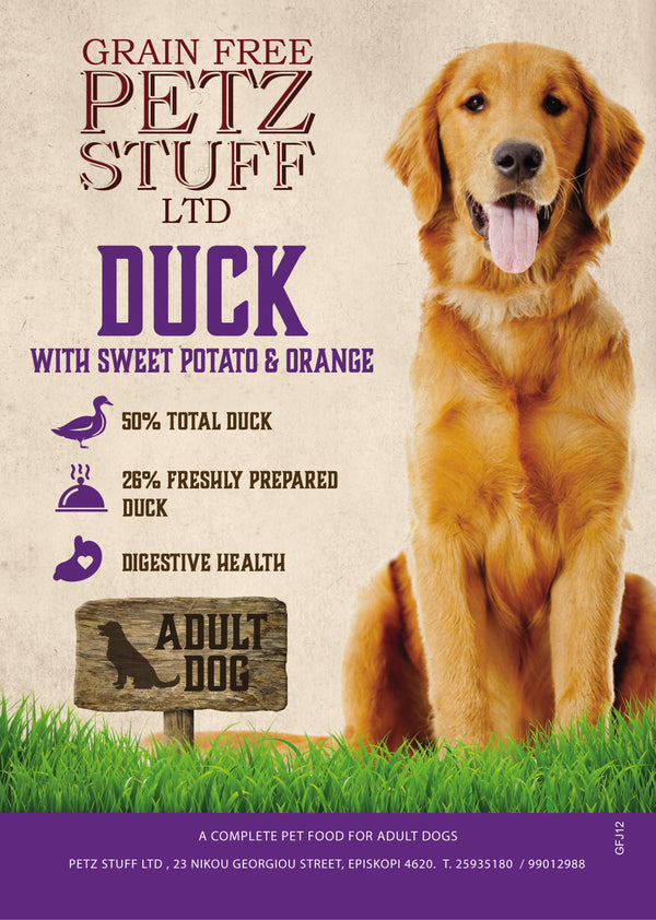 PETZ STUFF 12kg GF Duck With Sweet Potato & Orange GAFoil/NL