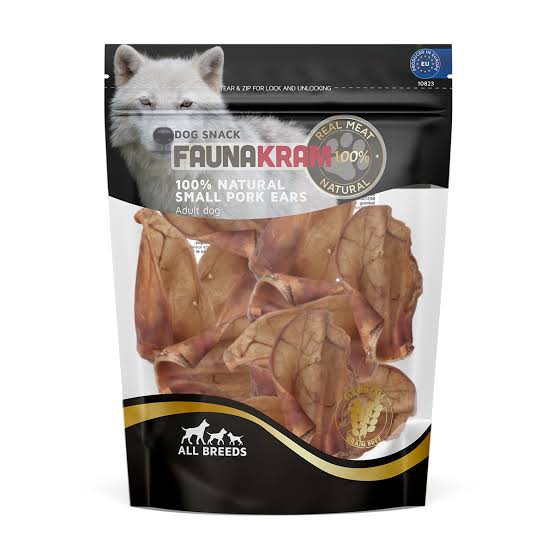 FAUNAKRAM 100% Natural Pork Middle Ear Small Pieces - 500g
