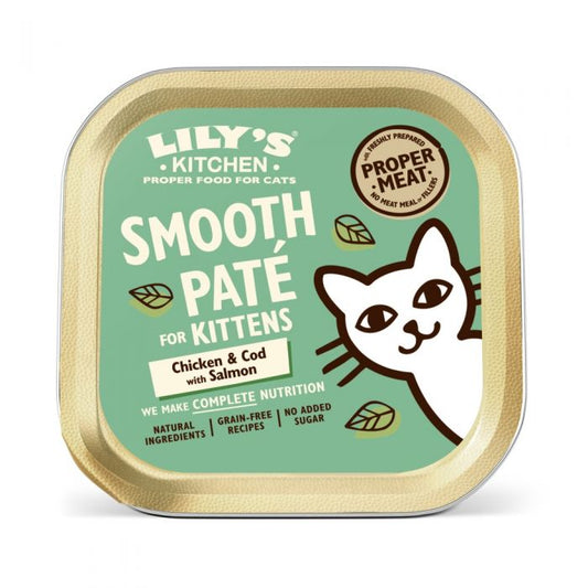 LILY'S KITCHEN - Cat Wet Food KITTEN CHICKEN & COD SMOOTH PATE 85GR