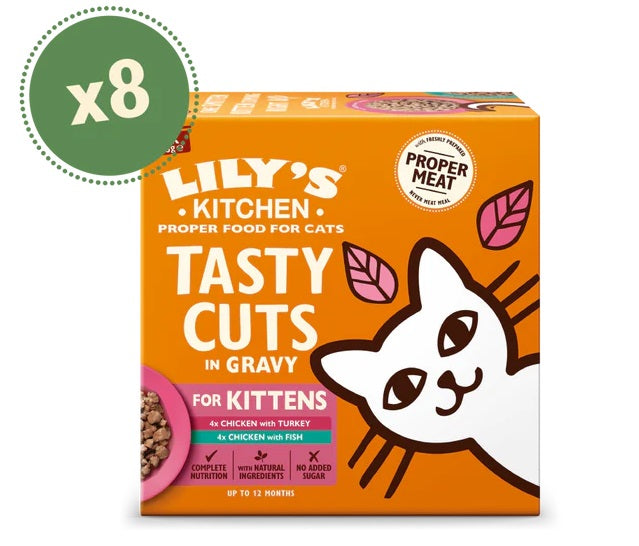 LILY'S KITCHEN - Cat Wet Food TASTY CUTS IN GRAVY KITTEN MPK 8X85GR