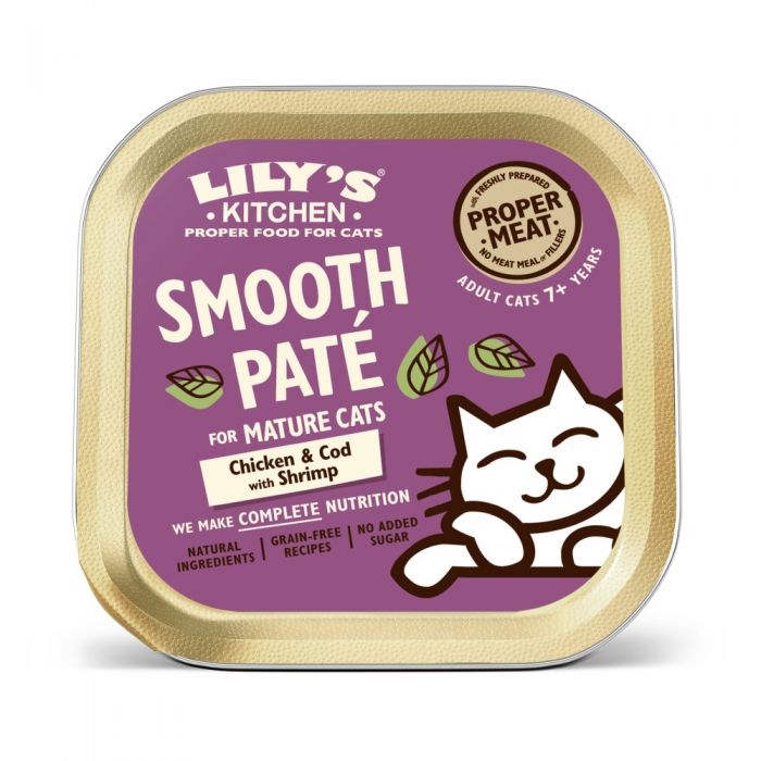 LILY'S KITCHEN - Cat Wet Food MATURE CHICKEN & COD SMOOTH PATE 85GR