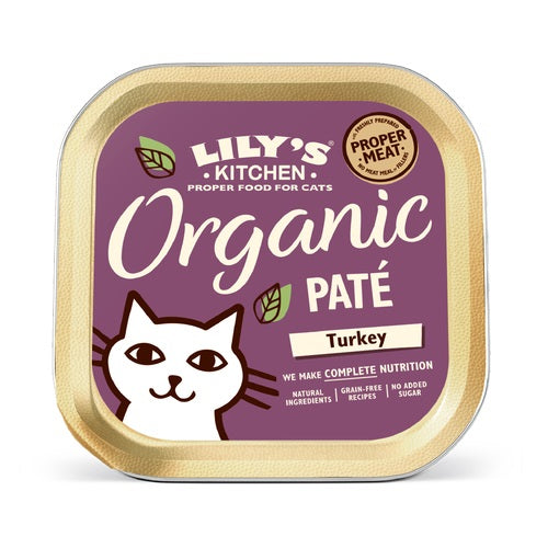 LILY'S KITCHEN - Cat Wet Food ORGANIC TURKEY PATE 85GR