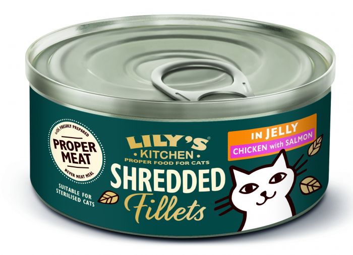 LILY'S KITCHEN - Cat Wet Food SHREDDED CHICKEN & SALMON FILLETS IN JELLY 70GR