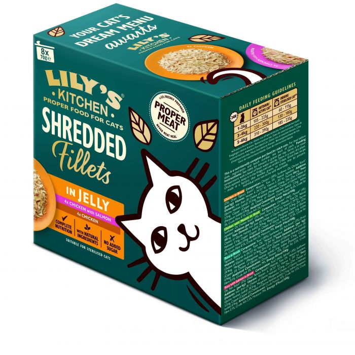 LILY'S KITCHEN - Cat Wet Food SHREDDED FILLETS IN JELLY MPK 8X70GR