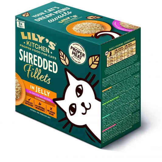LILY'S KITCHEN - Cat Wet Food SHREDDED FILLETS IN JELLY MPK 8X70GR