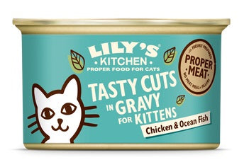 LILY'S KITCHEN - Cat Wet Food TASTY CUTS CHICKEN & FISH KITTEN 85GR