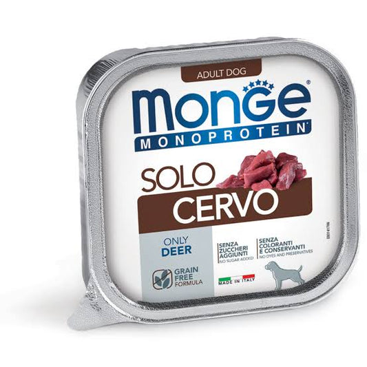 Monge Monoprotein - Complete Food Adult Only Deer (Pâté) Alutray