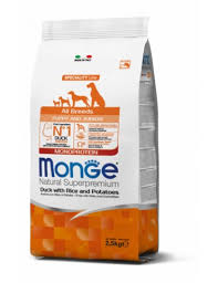Monge Natural Superpremium All Breeds Puppy & Junior Puppy & Junior All Breeds Duck with Rice & Potatoes Monoprotein
