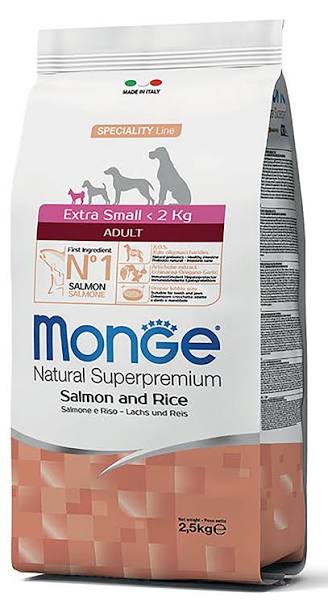 Monge Natural Superpremium Speciality Lne Extra Small Adult Extra Small Salmon with Rice Monoprotein