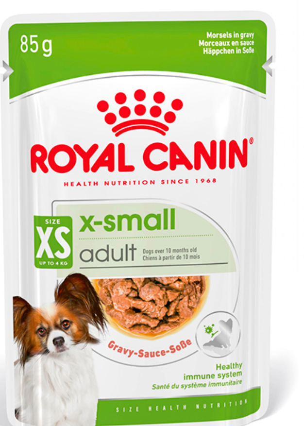 Royal Canin Dog Food Wet XSMALL ADULT GRAVY POUCH(12X85G)