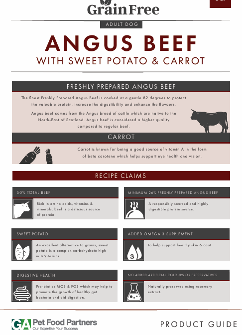PETZ STUFF 12kg GF Angus Beef With Sweet Potato & Carrot Dog Food Dry