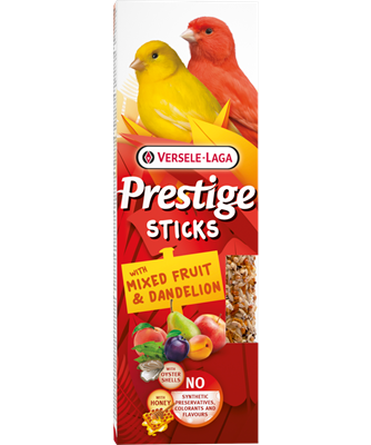 PROPET Versele-Laga Prestige - Snacks Sticks Canaries
with Mixed Fruit & Dandelion 3 pieces 60gr
(Pack of 10)