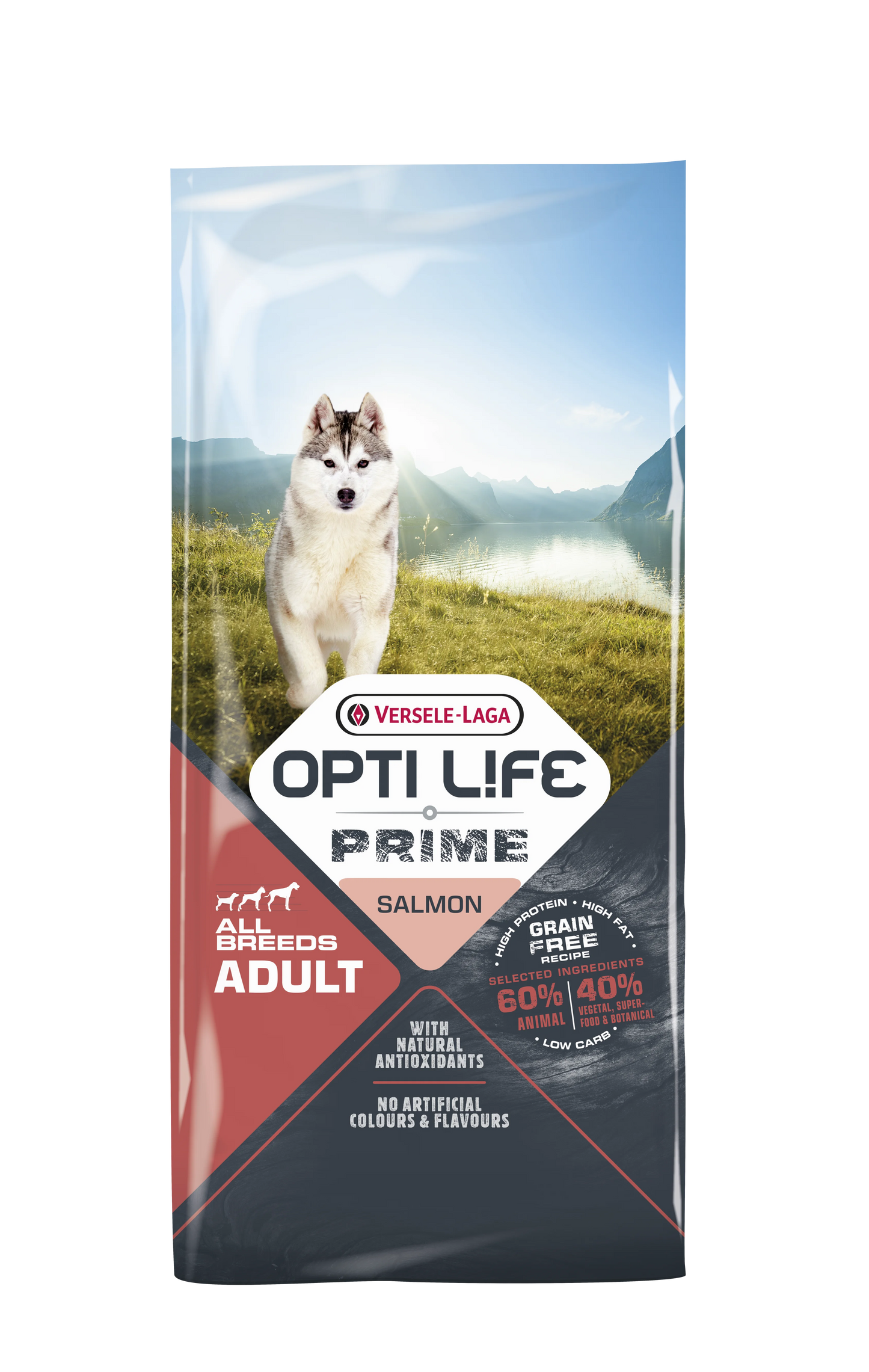 PROPET Versele-Laga Complete Food for Dogs Opti Life Prime Grain Free– Adult All Breeds 38/23 Salmon 12.5Kg