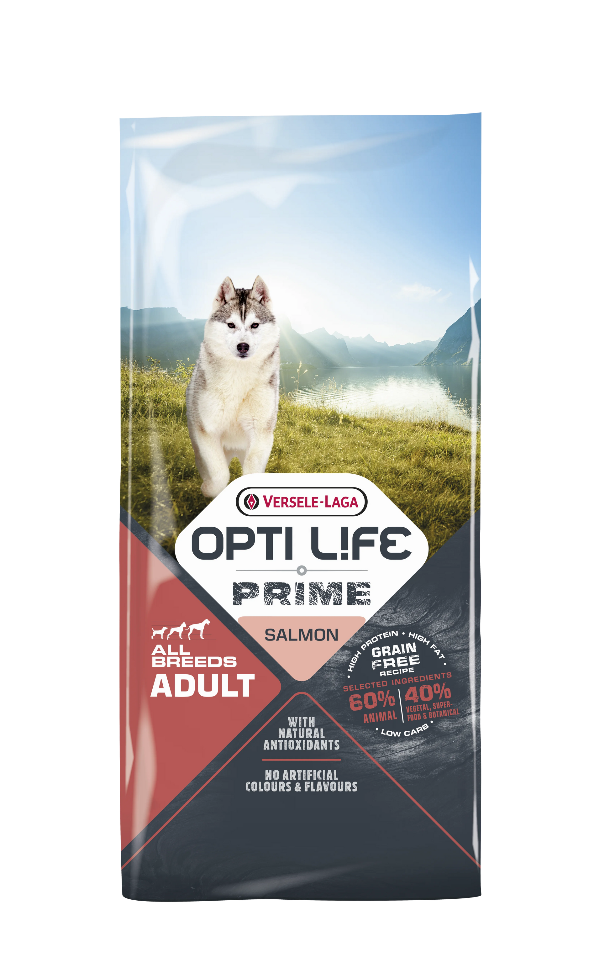 PROPET Versele-Laga Complete Food for Dogs Opti Life Prime Grain Free– Adult All Breeds 38/23 Salmon 12.5Kg