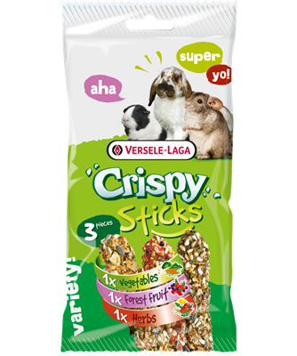 PROPET Versele-Laga Small Mammals Crispy Sticks Triple Variety Pack
Herbivores
-Vegetables
-Forest Fruit
-Herbs 3 pieces 165gr
(Pack of 8)
