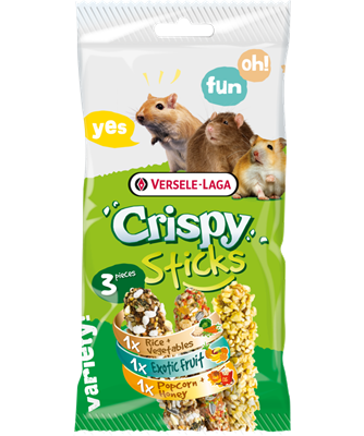 PROPET Versele-Laga Small Mammals Crispy Sticks Triple Variety Pack
Omnivores
-Rice & Vegetables
-Exotic Fruit
-Popcorn & Honey 3 pieces 160gr
(Pack of 8)