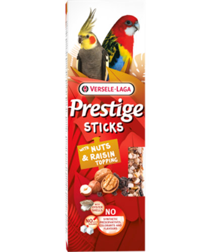 PROPET Versele-Laga Prestige - Snacks Sticks Parrots
Nuts & Honey 3 pieces 140gr
(Pack of 8)