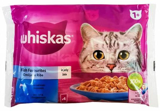 Whiskas Favorite Fish (Salmon & Tuna) in Jelly (4x85g)