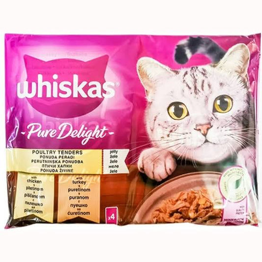 Whiskas Pure Delight Chicken & Turkey in Jelly (4x85g)