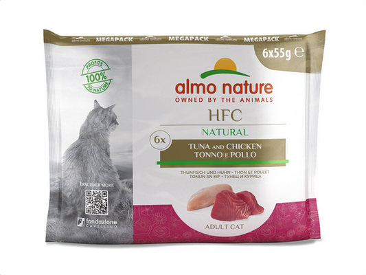 ALMO NATURE - Cat Wet Food HFC TUNA & CHICKEN 6X55GR