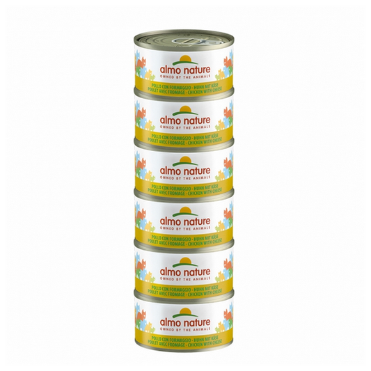 ALMO NATURE - Cat Wet Food HFC NATURAL MEGA CHICKEN & CHEESE 6X70GR