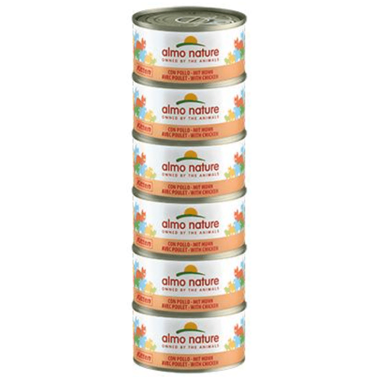 ALMO NATURE - Cat Wet Food NATURAL MEGA KITTEN CHICKEN 6X70GR